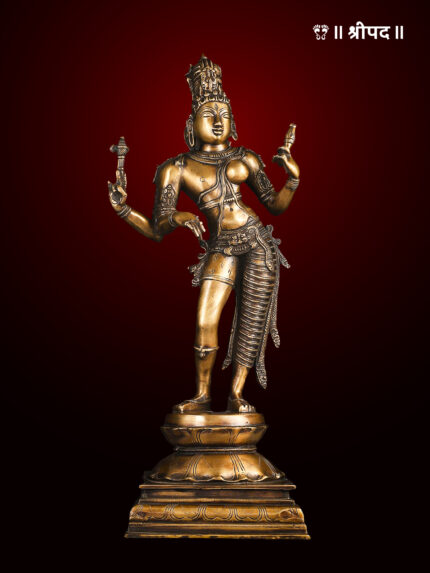 Ardhanarishvara Idol Shiva Parvati Unity | 23-Inch | Brass