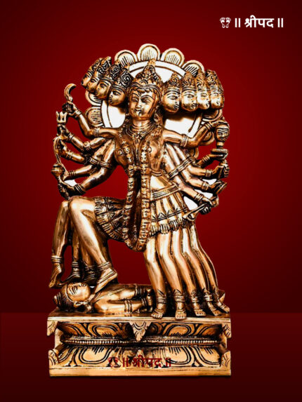 Maa Kaali with 10 Hands | 15-Inch | Brass
