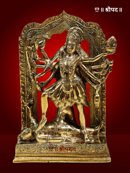Kaali Maa Statue with Prabhawali | 12-Inch | Brass