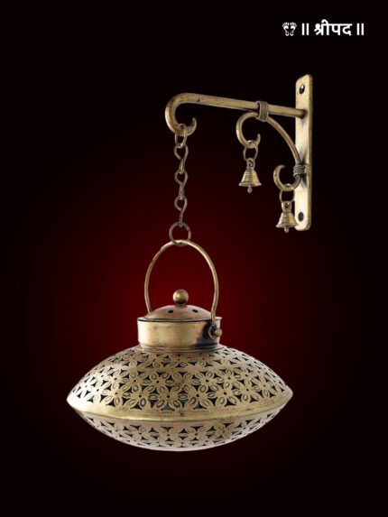 Hanging Gold Finish Wall T-Light Lamp | 16-Inch | Brass