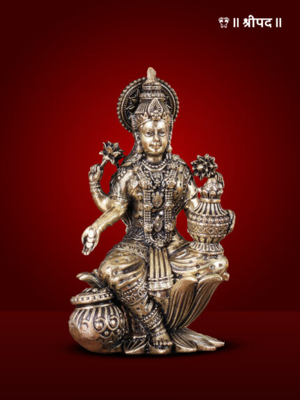 Laksmi Seated on Lotus | 4-Inch | Brass