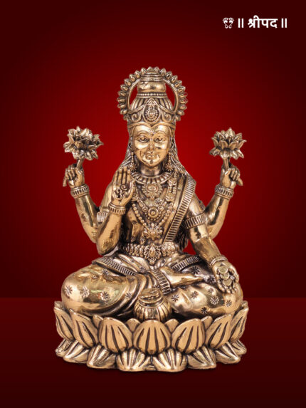 Goddess Lakshmi Macro Detailed Work | 6-Inch | Brass
