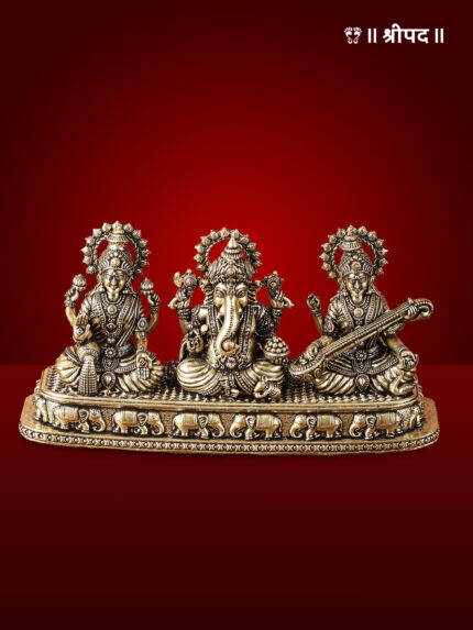 Ganesh Lakshmi and Sarawati Trio | 3-Inch | Brass