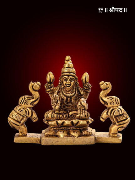 Goddess Gaja Lakshmi Idol | 3-Inch | Brass