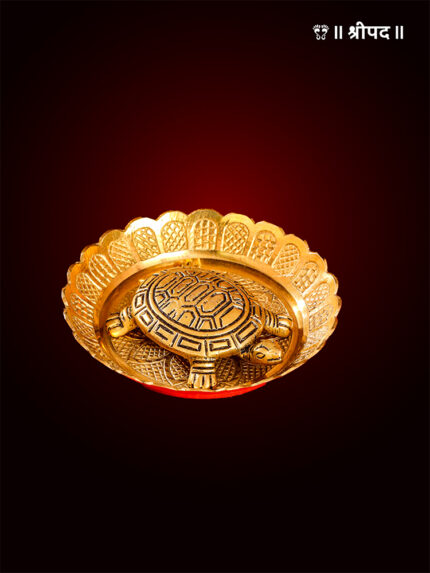 Tortoise With Plate Set | 3-Inch | Brass