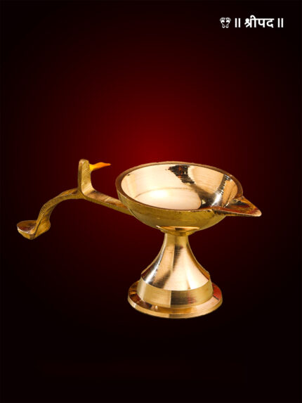 Pooja Aarti Diya With Handle | 2-Inch | Brass