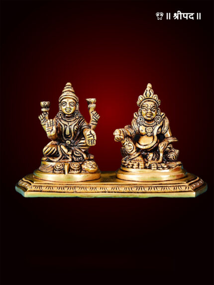 Kuber And Lakshmi Superfine Idol | 3.5-Inch | Brass