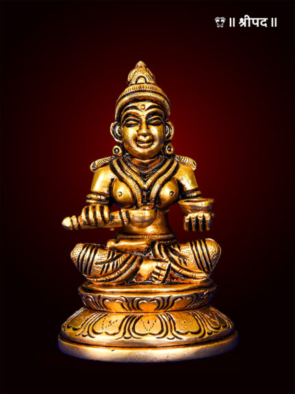 Superfine Annapurna Devi Statue | 4-Inch | Brass