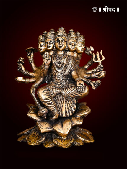 Goddess Gayatri Devi Idol | 9-Inch | Brass