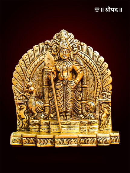 Lord Murugan/Kartikeya Idol | 9.5-Inch | Brass