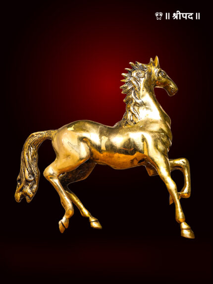 Running Horse Figurine | 10.5-Inch | Brass