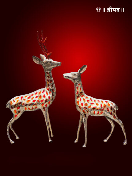 Elegant Deer Pair Statue | 21-Inch | Brass