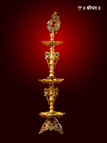 Peacock Decorative Long Lamp | 34-Inch | Brass