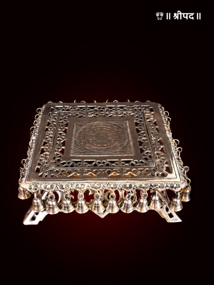 Chowki / Stool For God Idol Statue | 5-Inch | Brass