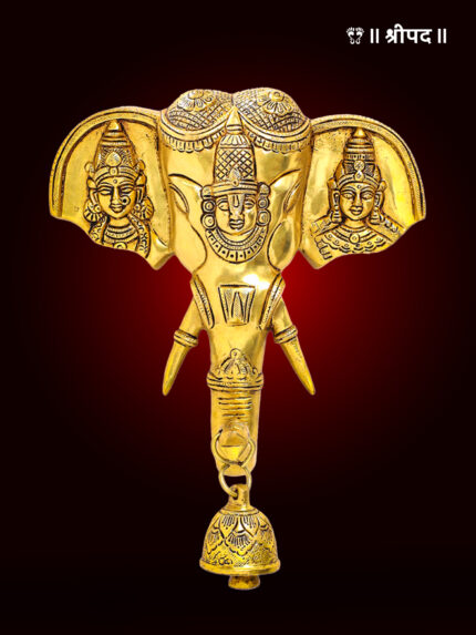 Ganesha along Riddhi Siddhi with Bell Wall Hanging | 11-Inch | Brass