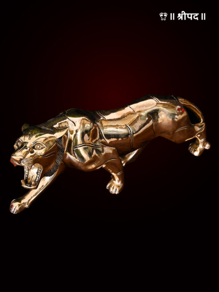 Roaring Tiger Statue | 7.5-Inch | Brass
