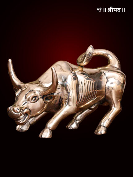 Angry Bull Figurine | 4.5-Inch | Brass