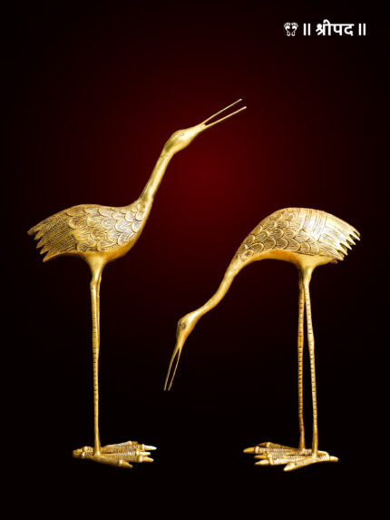 Decorative Sarus Crane Set | 30.5-Inch | Brass