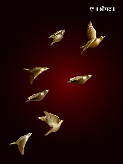 Flying Birds for Wall Decoration - Set of 7 Birds | Small and Big Size | Brass