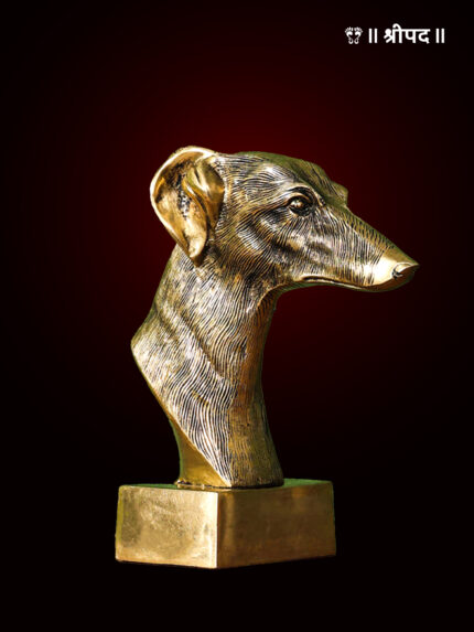 Dog Head Figurine | 9-Inch | Brass